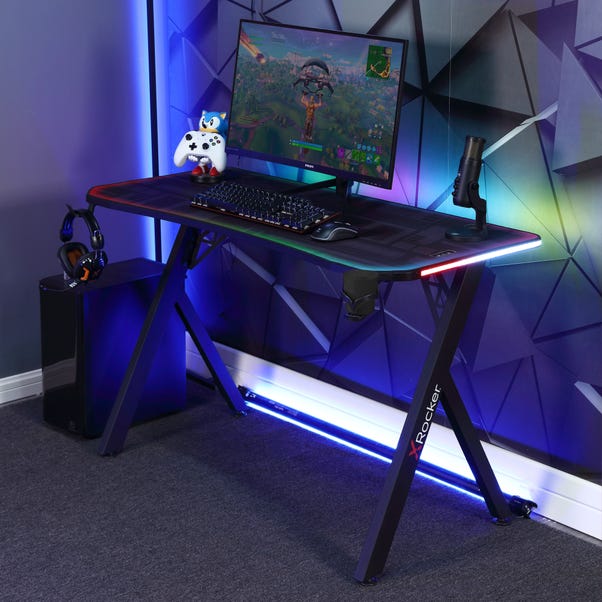 X Rocker Lumio RGB Gaming Desk with App Controlled Lights image 1 of 8