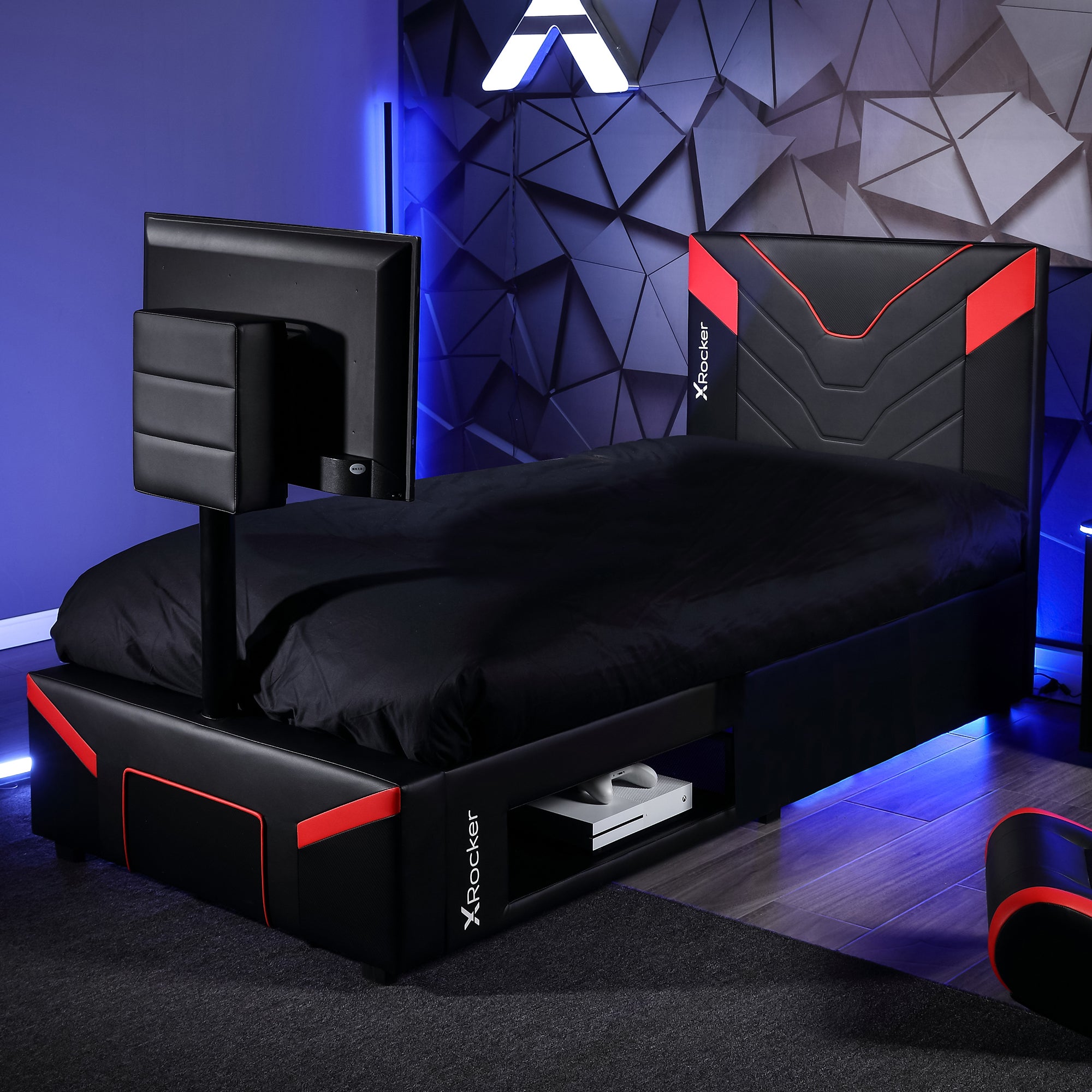 X Rocker Cerberus Twist Tv Single Gaming Bed Black