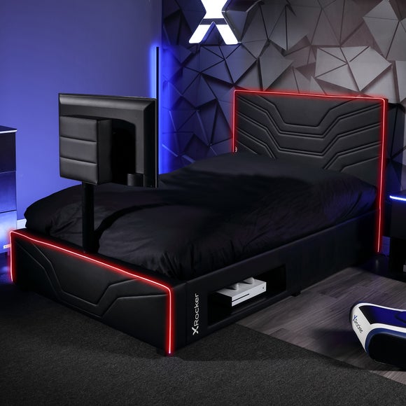 Click to view product details and reviews for X Rocker Oracle Gaming Tv Bed Frame With Neo Fibre Led. Click to view product details and reviews for X Rocker Oracle Gaming Tv Bed Frame With Neo Fibre Led.