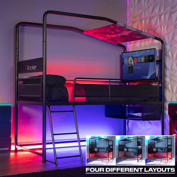 X Rocker Contra Mid Sleeper Gaming Bunk Bed with TV Mount image 1 of 10