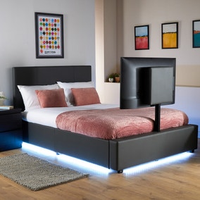 X Rocker Living Ava TV Bed Frame with LED Lights and TV Mount