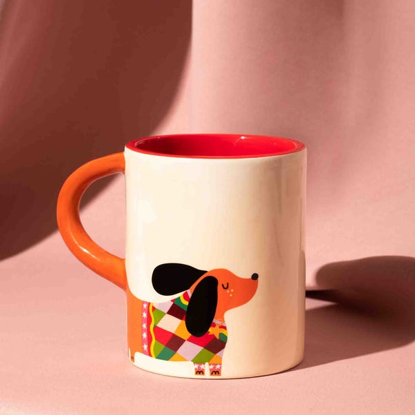 Raspberry Blossom Dog Mug with 3D Handle image 1 of 4