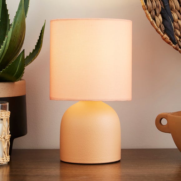 Dunelm pink online table lamp