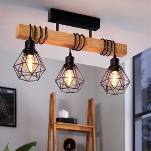 Eglo Townshend 3-light Industrial Semi Flush Ceiling Light