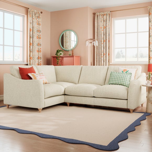 Hattie Slub Faux Linen Corner Sofa