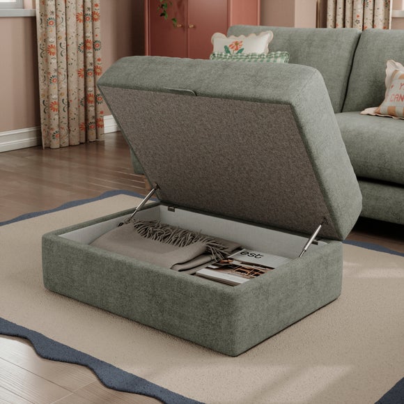 Photo 5 of Hattie Tonal Plush Chenille Storage Footstool Photo 5 of Hattie Tonal Plush Chenille Storage Footstool