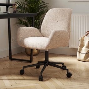 Ginny Boucle Office Chair, Cream