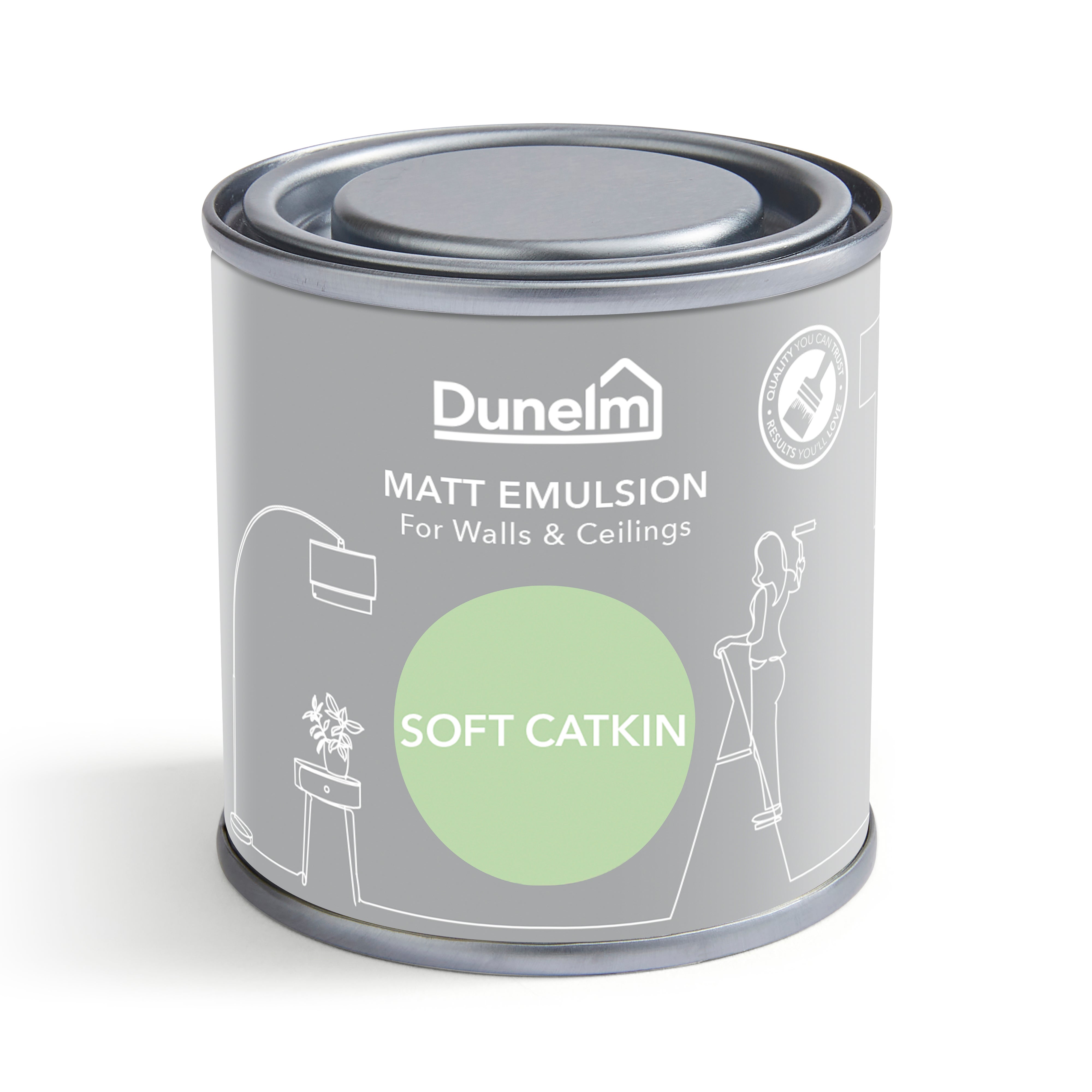 Dunelm Soft Catkin Green Matt Emulsion Paint | Dunelm