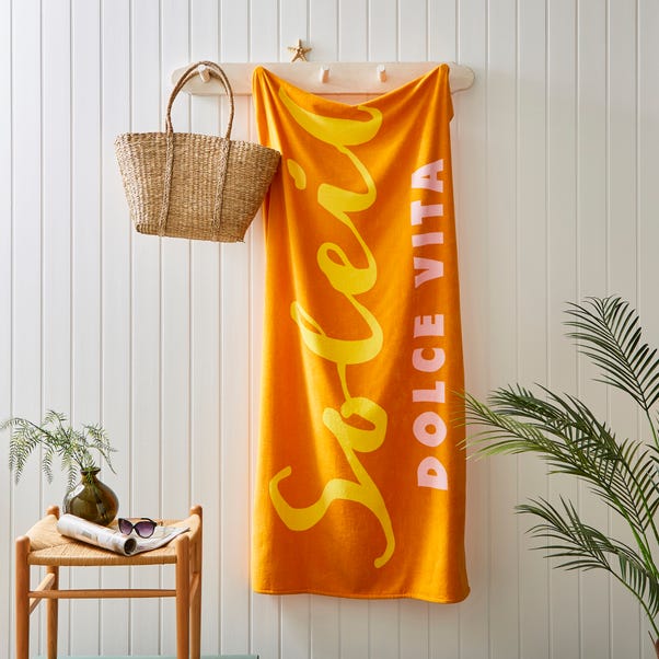 Orange Soleil Cotton Printed Beach Towel image 1 of 3