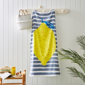 Lemon Cotton Printed Beach Towel