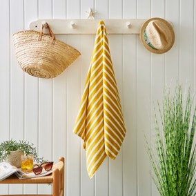 Yellow Stripe Cotton Printed Beach Towel