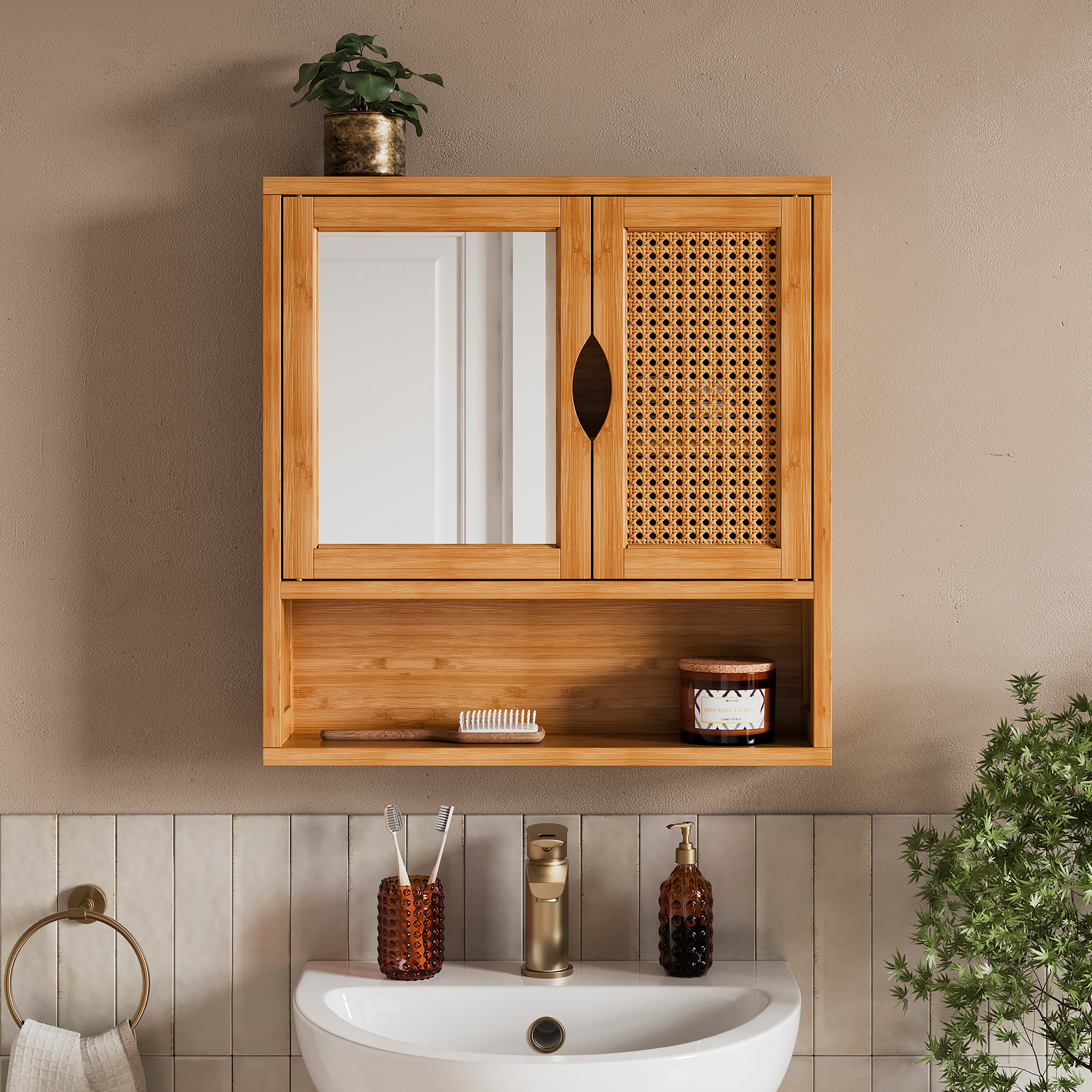 Avani Wall Cabinet, Bamboo