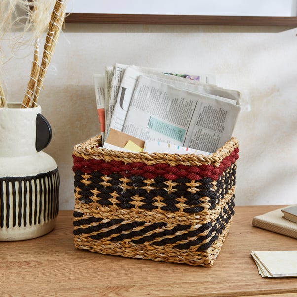 Seagrass Square Storage Basket Red image 1 of 3