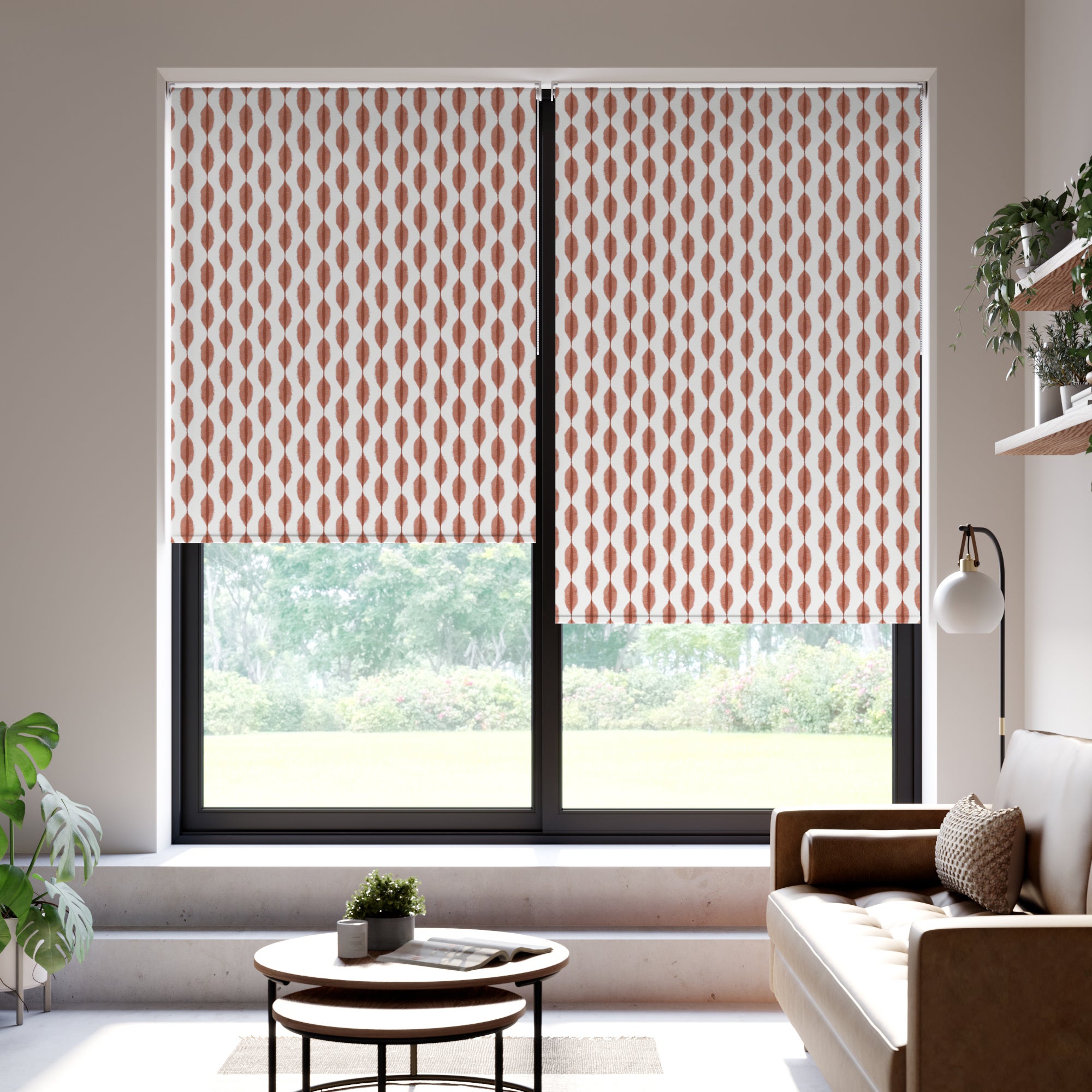 Ikat Daylight Made to Measure Roller Blind Fabric Sample Ikat Clay