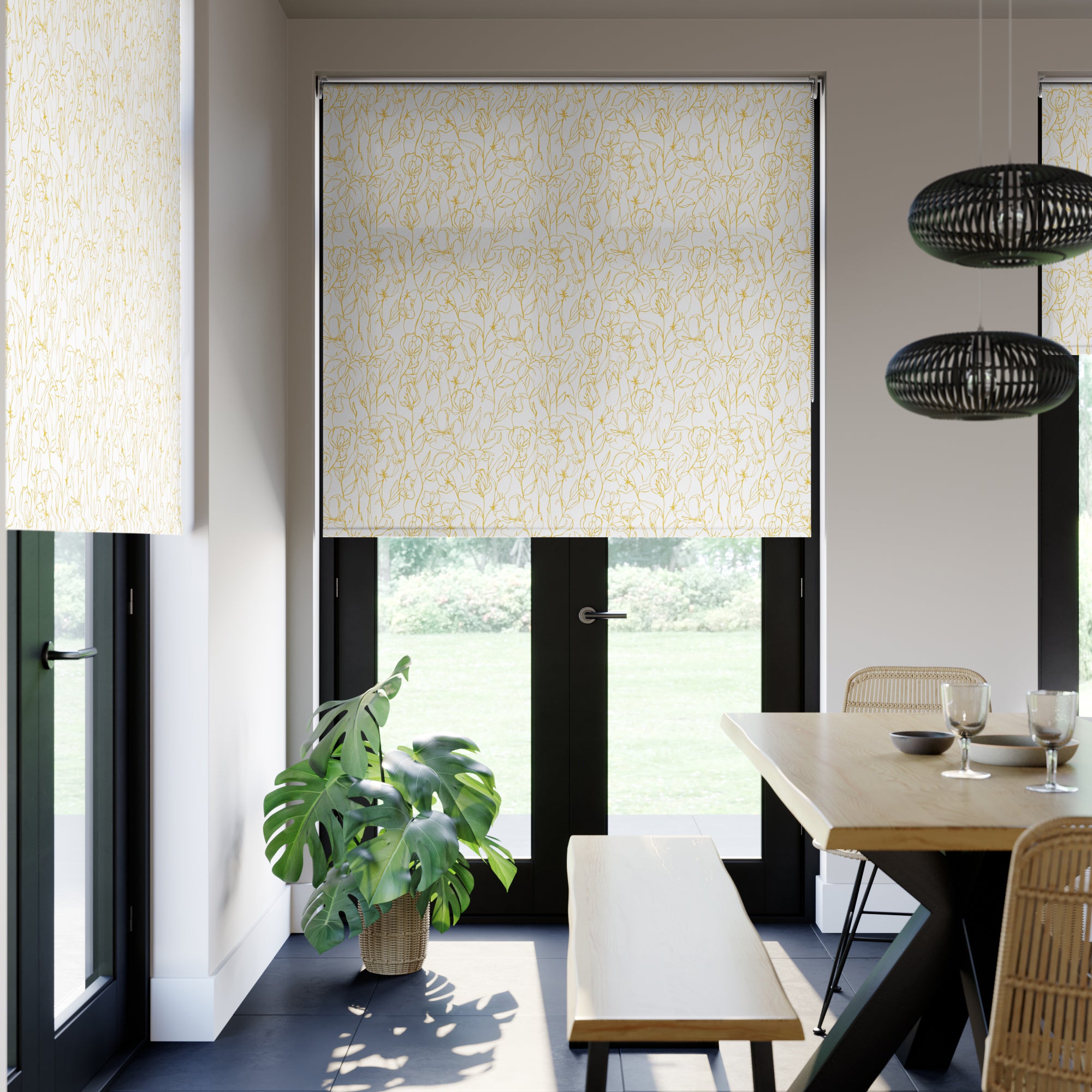 Sweet Pea Flame Retardant Daylight Made to Measure Roller Blind Fabric Sample Sweet Pea Ochre