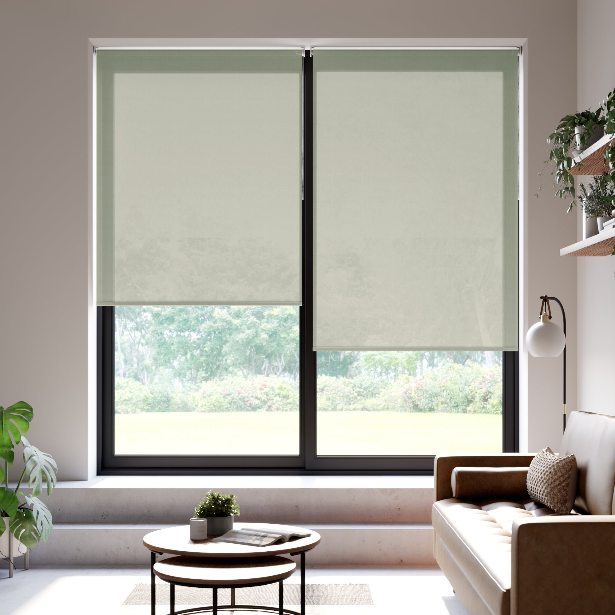 Voile Sheer Flame Retardant Made to Measure Roller Blind Fabric Sample Voile Sage