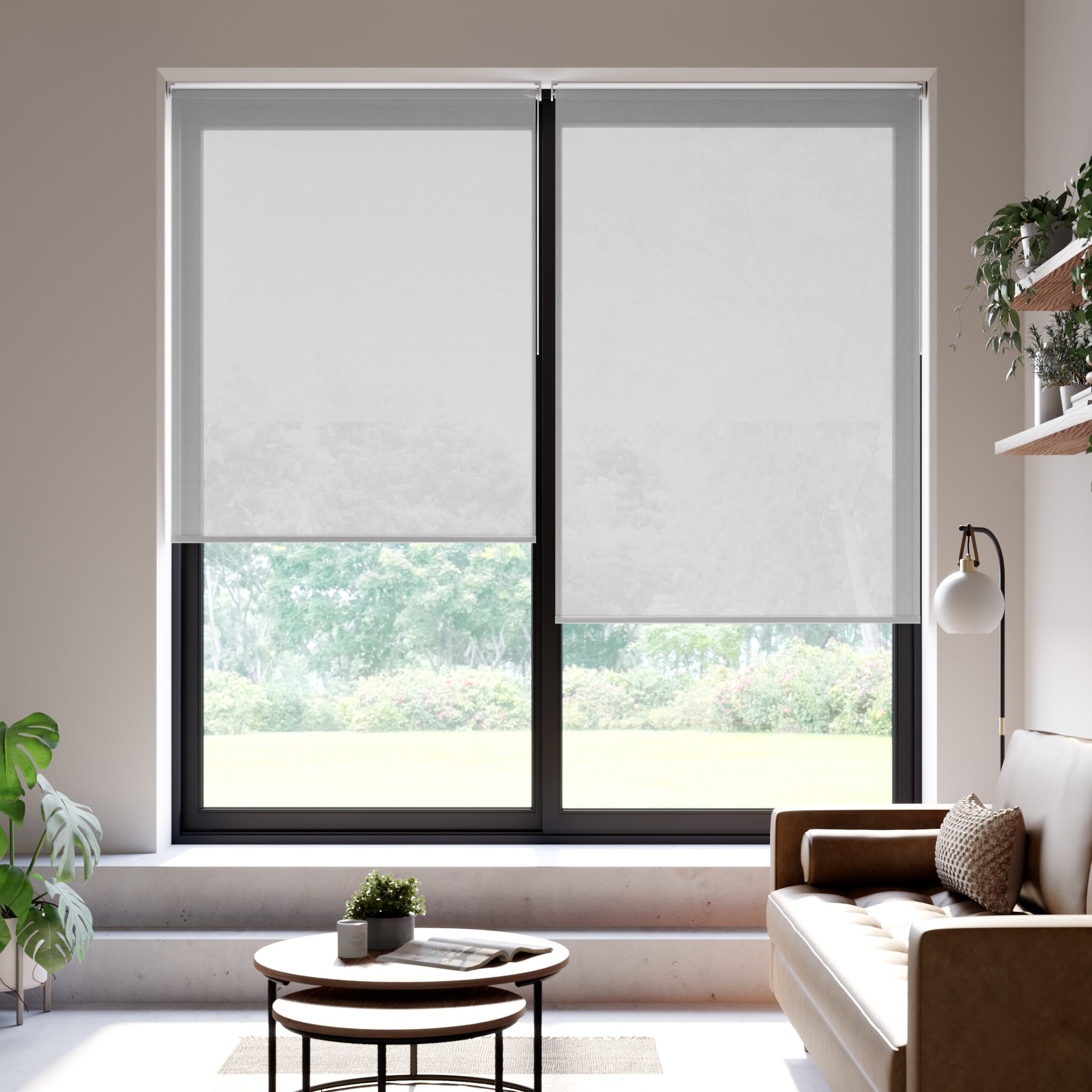 Voile Sheer Flame Retardant Made to Measure Roller Blind Fabric Sample Voile White