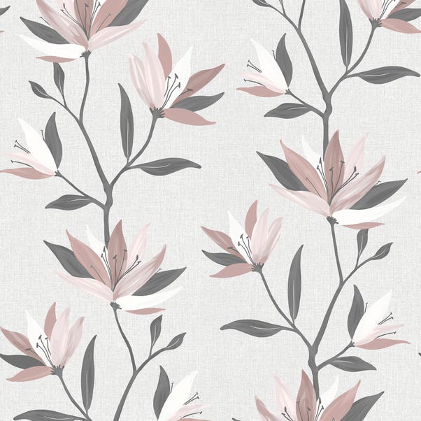 Lily Flame Retardant Daylight Made to Measure Roller Blind Fabric Sample Lily Spring Blossom