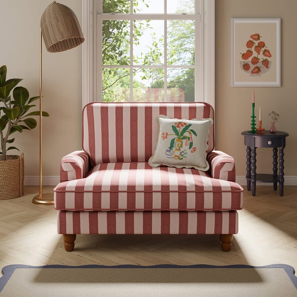 Beatrice Two Tone Woven Stripe Snuggle Chair image 1 of 8