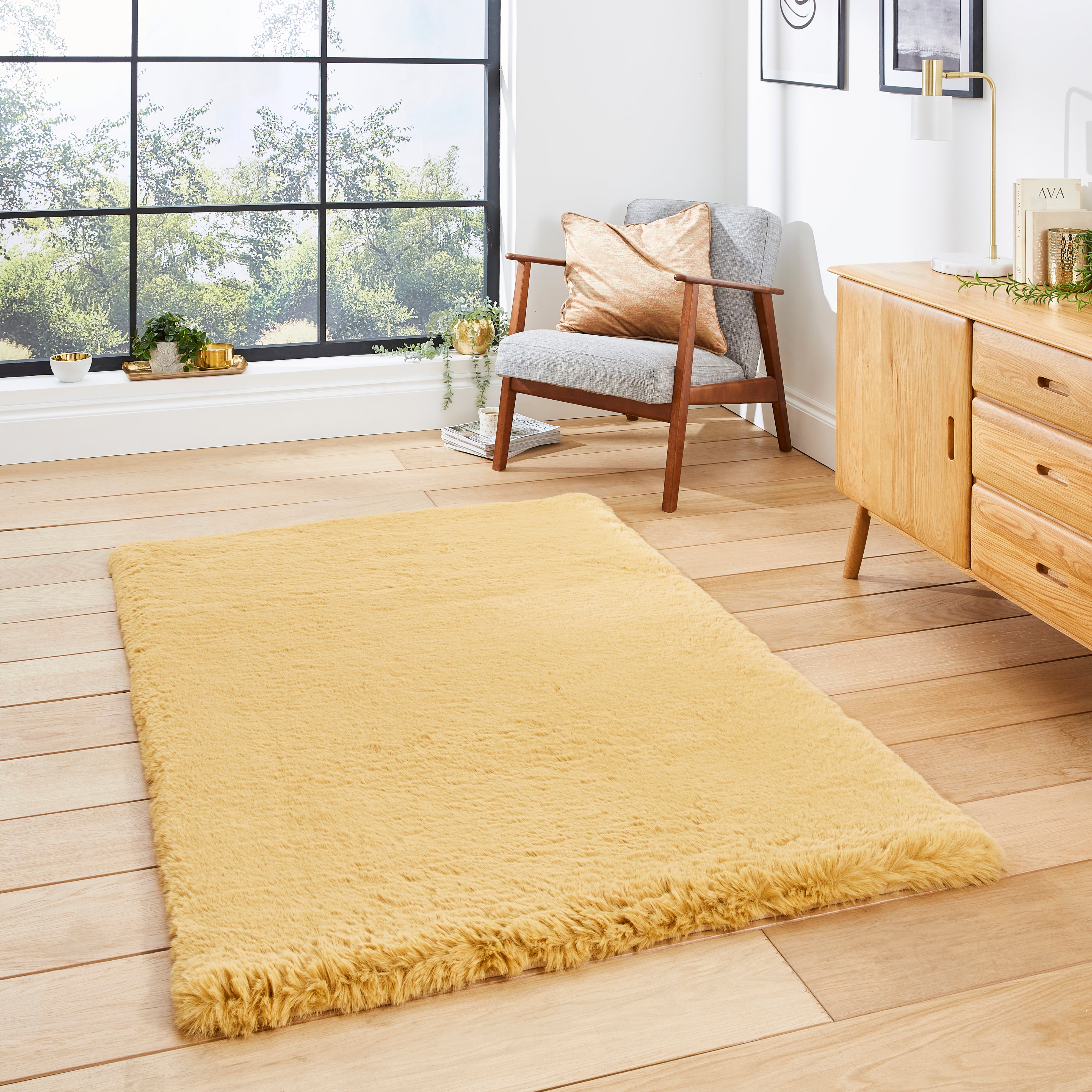 Super Teddy Rectangle Rug Yellow