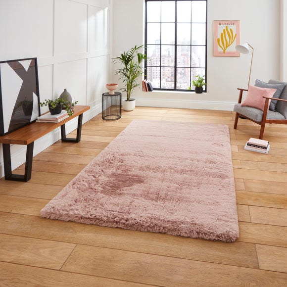 Super Teddy Rectangle Rug Pink