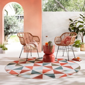 Elements Recycled Round Indoor Outdoor Printed Rug