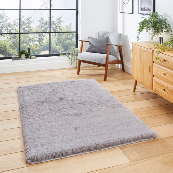 Super Teddy Rectangle Rug Grey