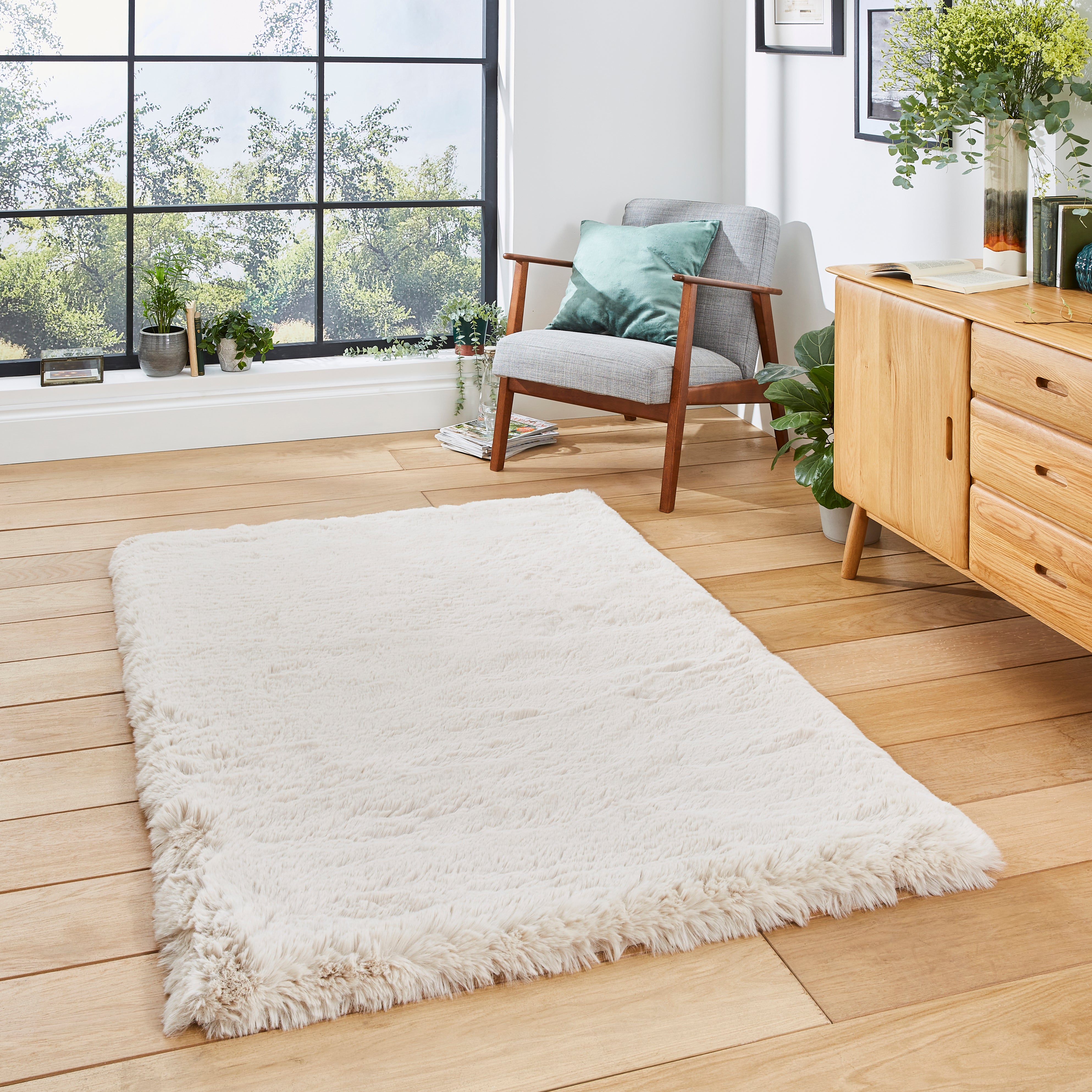 Super Teddy Rectangle Rug Beige