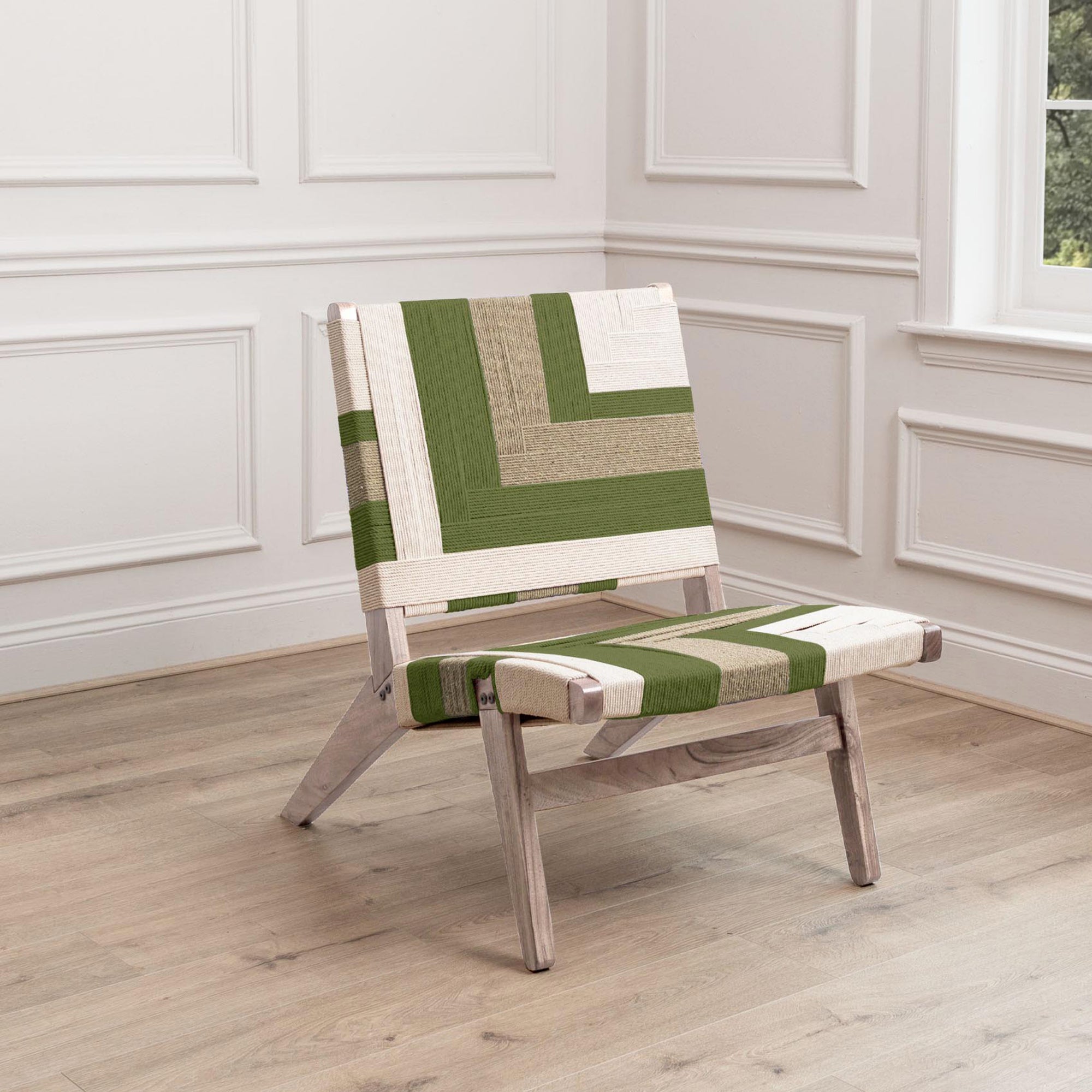 Ballari Woven Fabric Accent Chair Olive