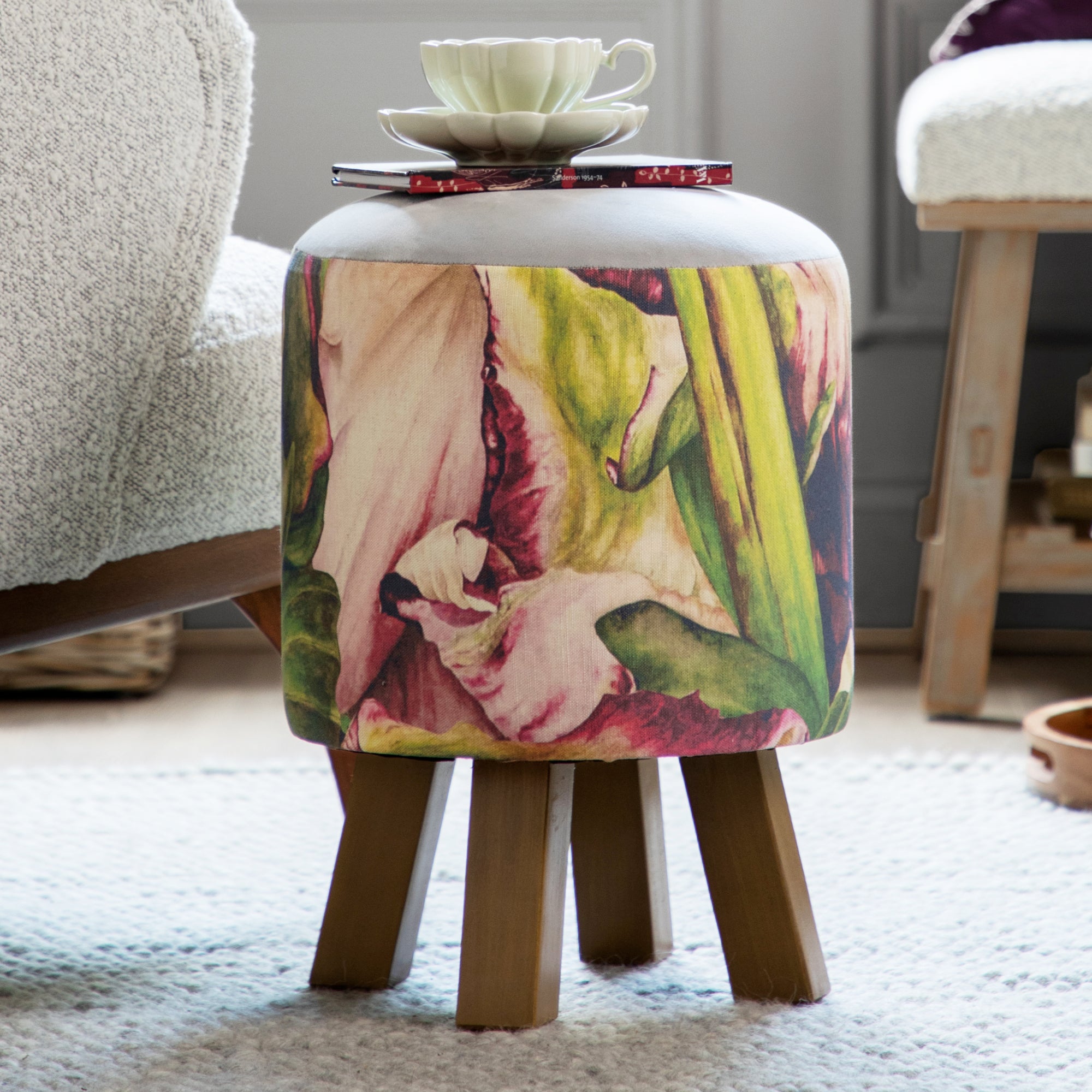 Monty Fabric Footstool Monty Helihan