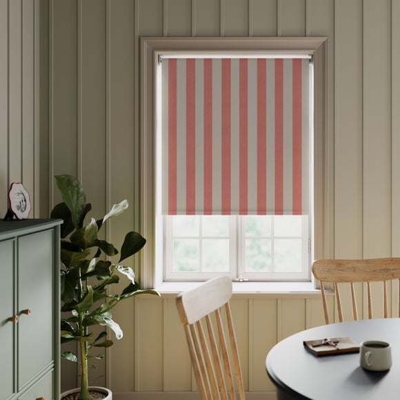 Beatrice Daylight Stripe Made to Measure Roller Blind Fabric Sample Beatrice Coral