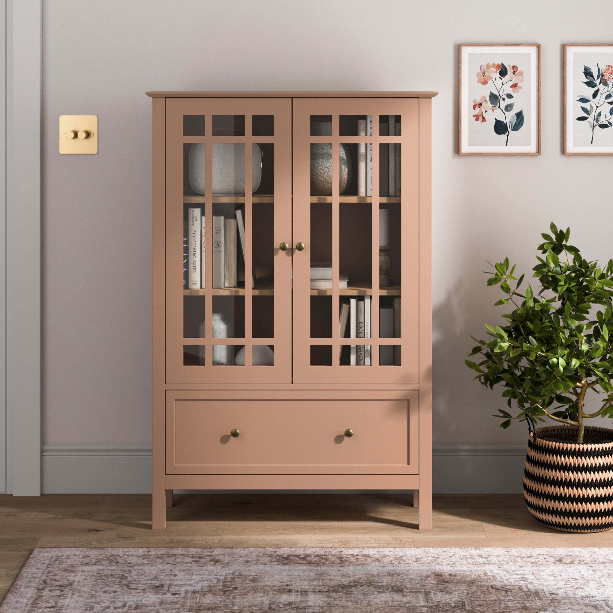 Hanworth Large Display Cabinet Clay Clay Red