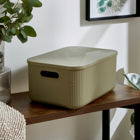 Ribbed Storage Box with Lid 13L