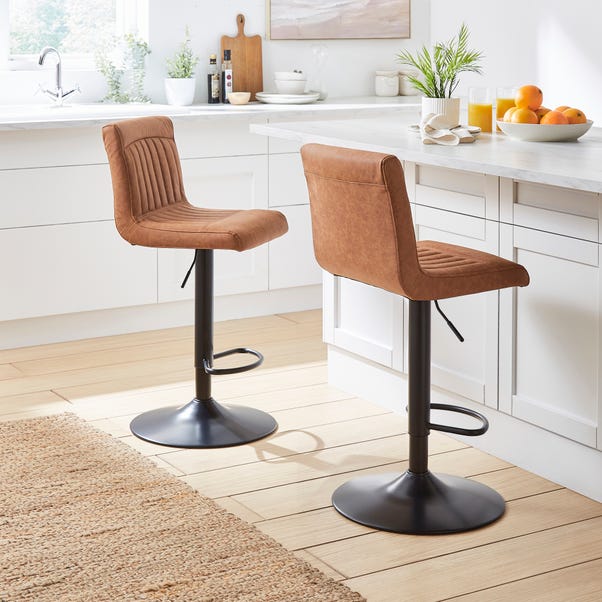 Felix Counter Adjustable Height Swivel Bar Stool, Faux Leather image 1 of 7