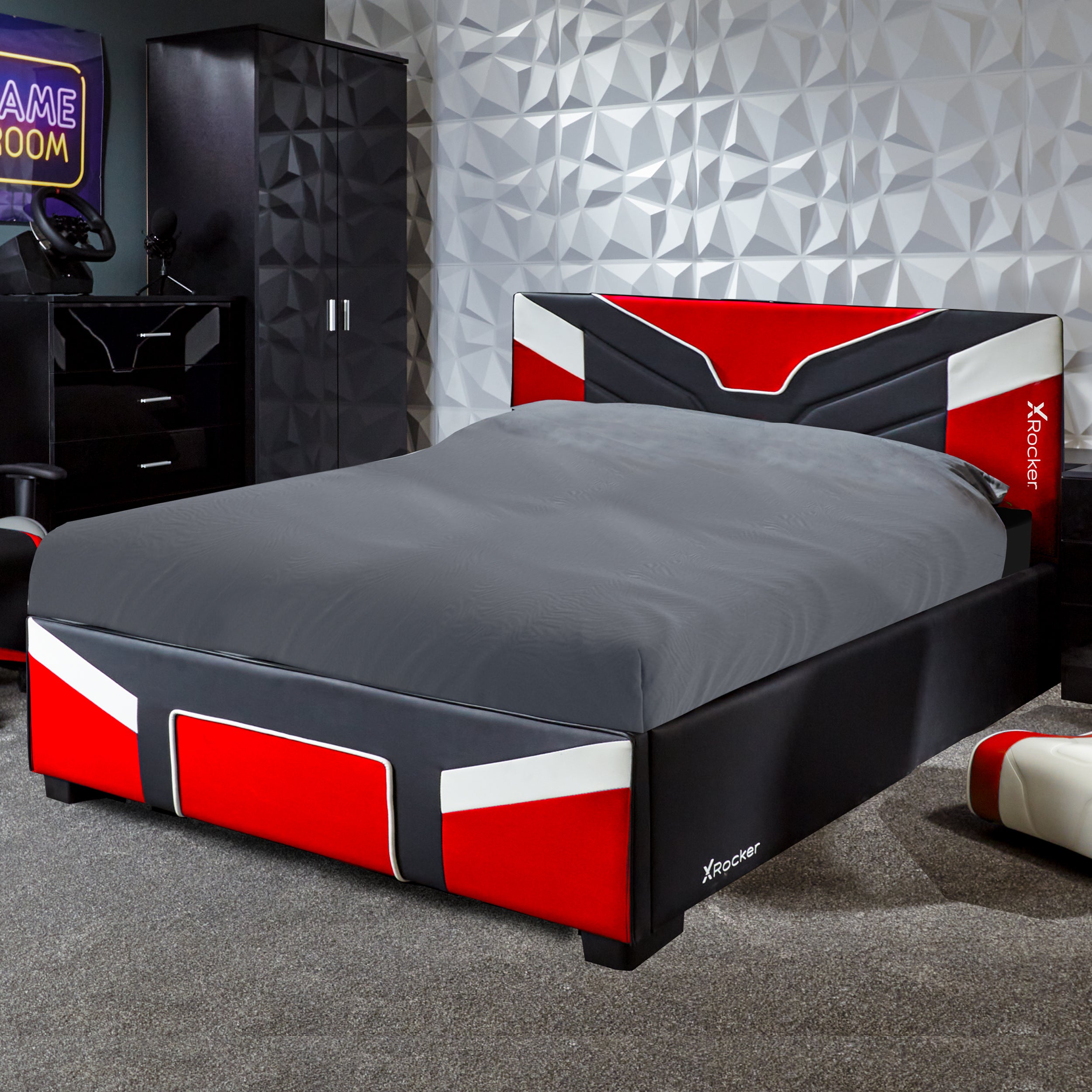 X Rocker Cerberus Mkii Ottoman Bed Red