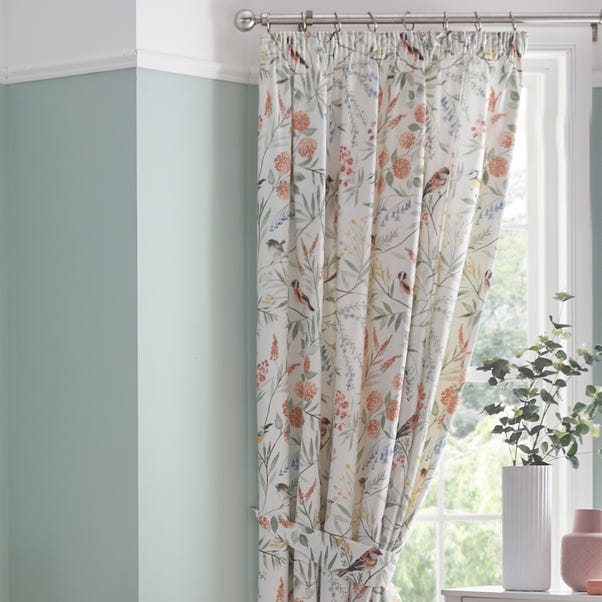 Caraway Terracotta 168 x 183cm Pencil Pleat Curtains With Tie Backs image 1 of 2