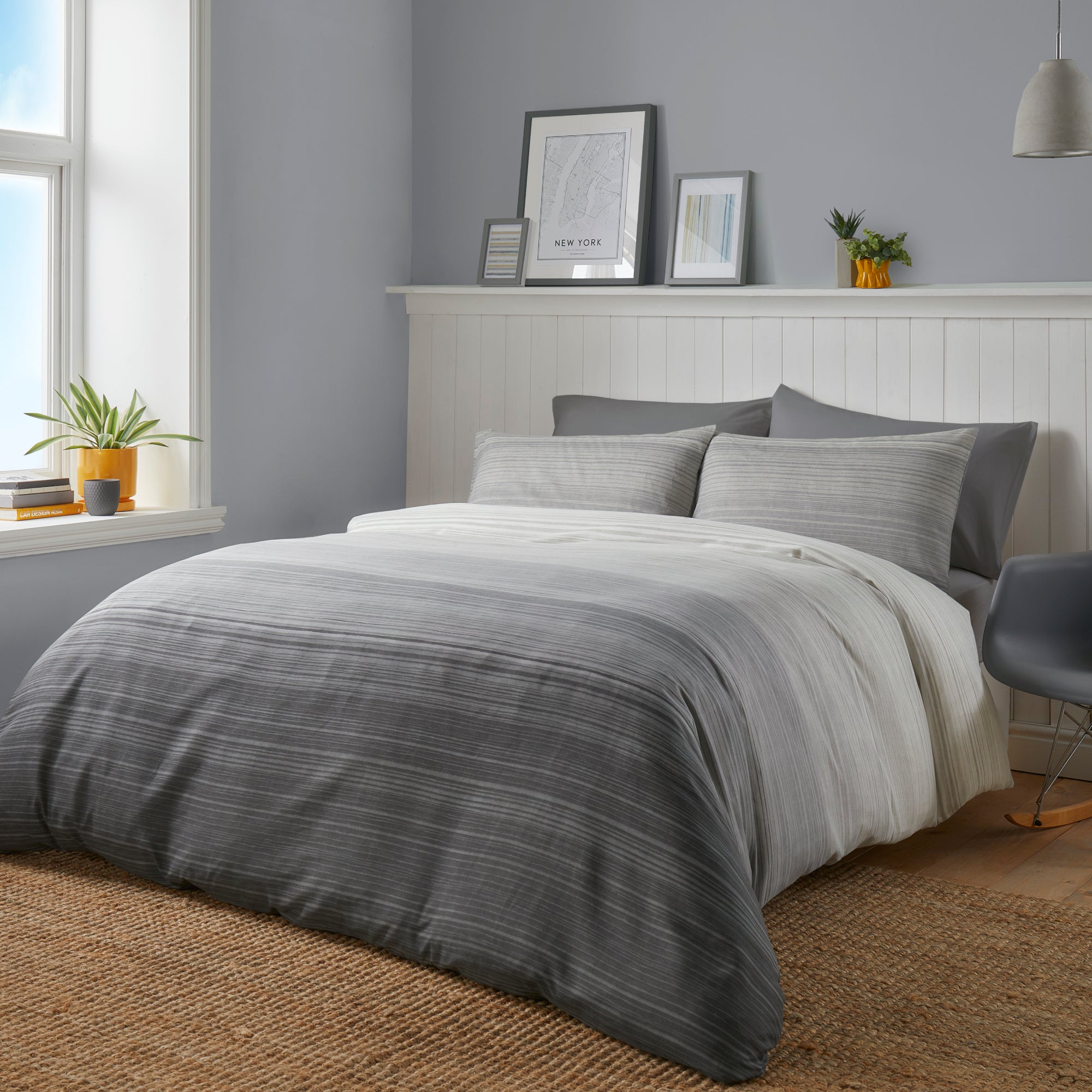 Fairhaven Duvet Cover Pillowcase Set Charcoal