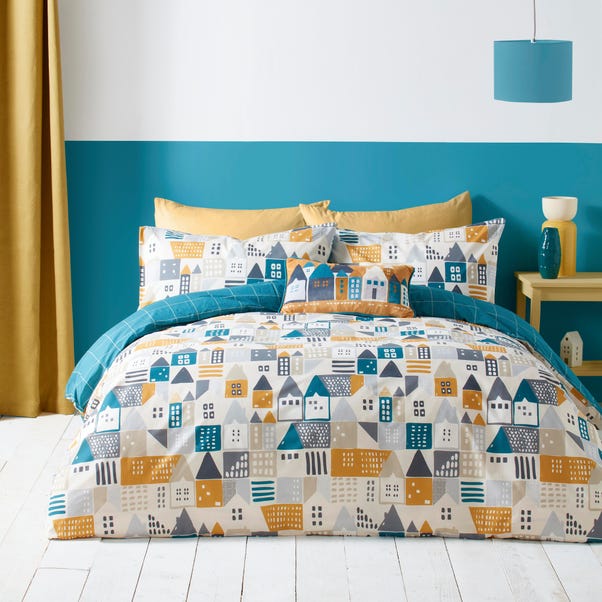Nordica Teal Duvet Cover and Pillowcase Set image 1 of 4