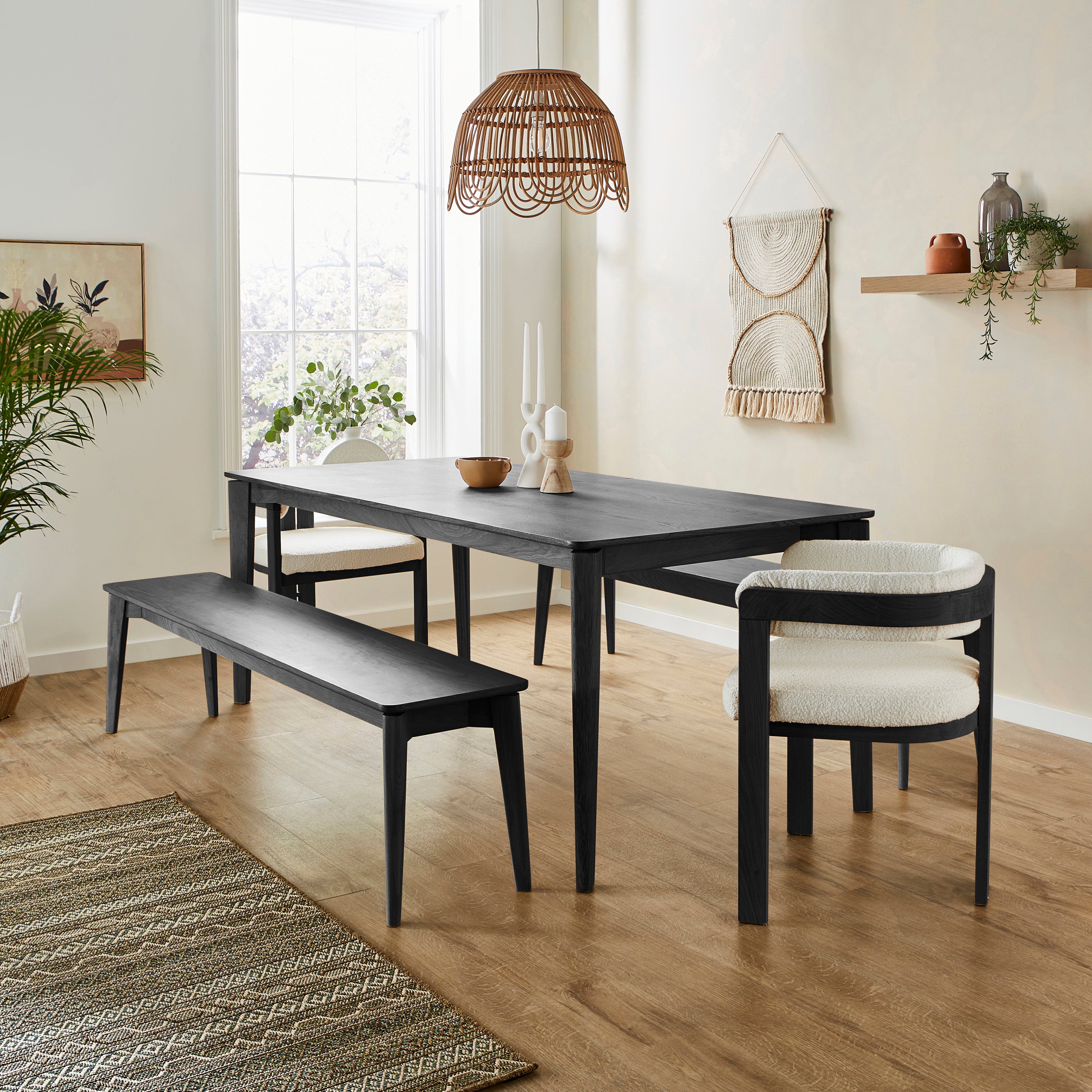 Hudson Dining Bench Black