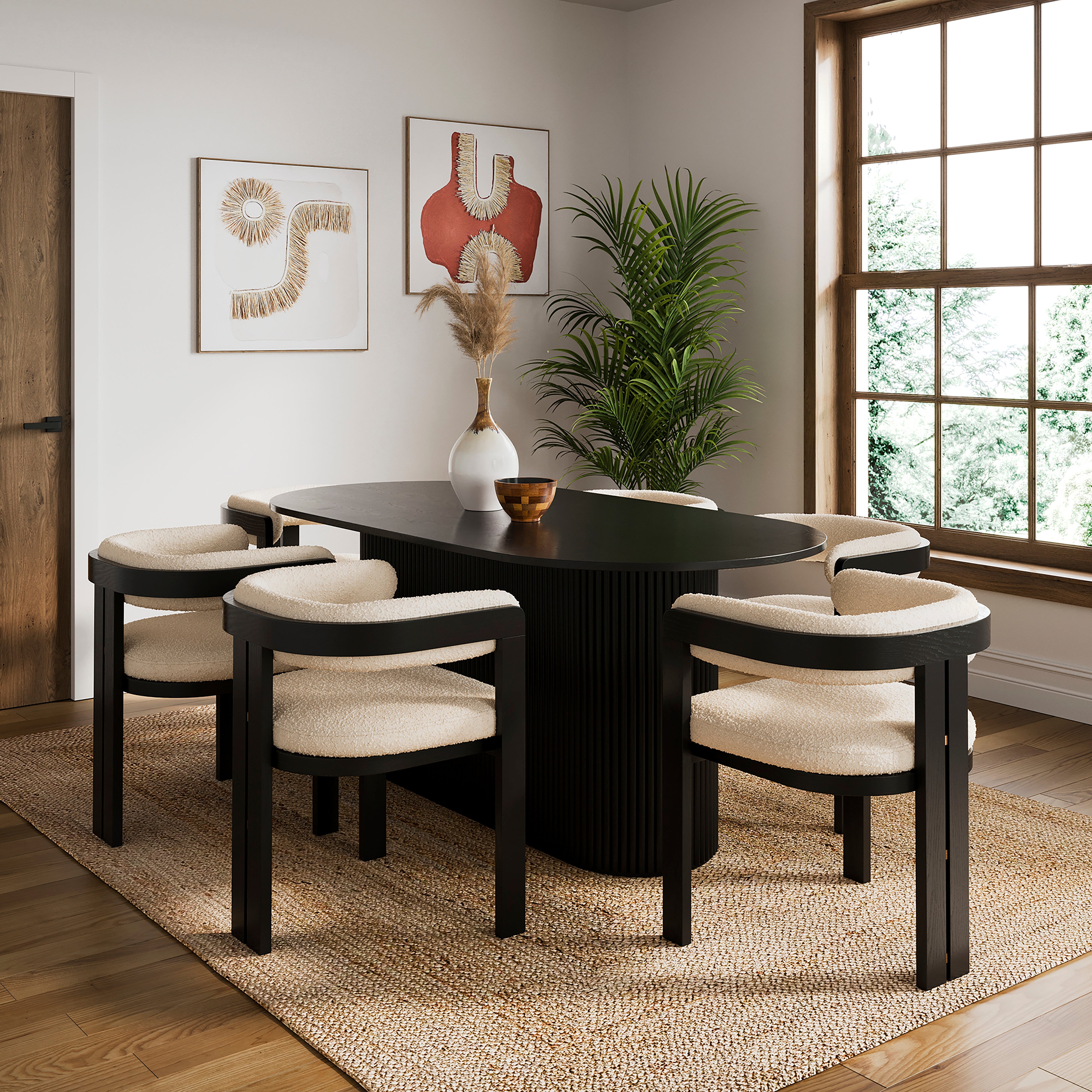 Amari 6 Seater Oval Dining Table, Wood