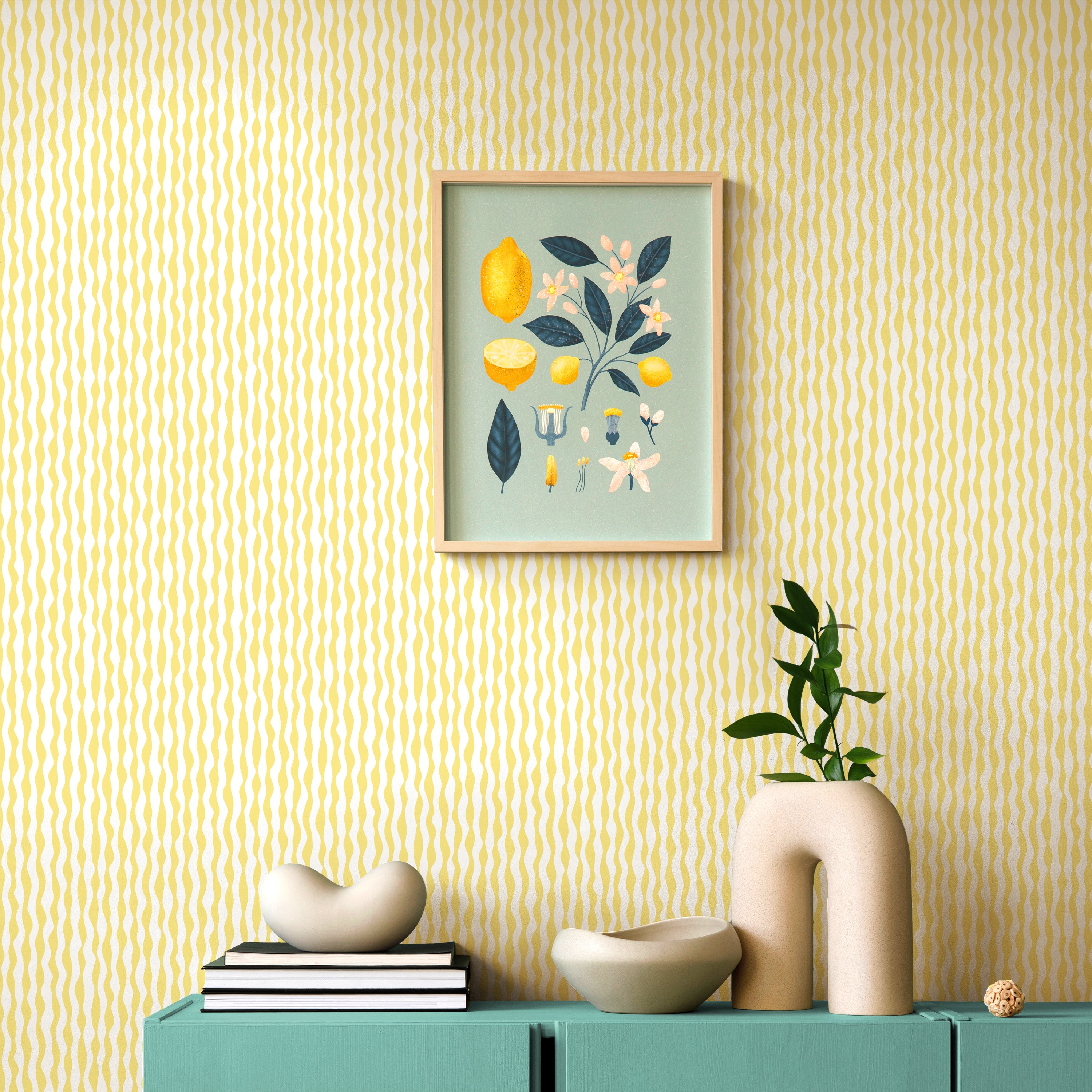 Yellow Squiggle Wallpaper