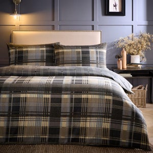 Dreams & Drapes Lodge Connolly Check 100 Brushed Cotton Duvet Cover & Pillowcase Set