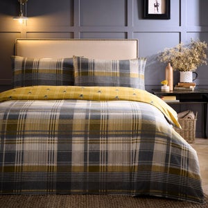 Dreams & Drapes Lodge Connolly Check 100 Brushed Cotton Duvet Cover & Pillowcase Set