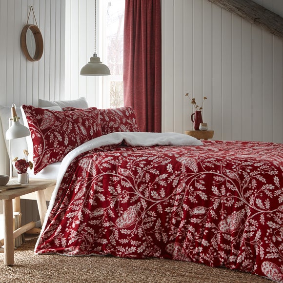 Dreams N Drapes Lodge Woodland Owls Red Duvet Cover And Pillowcase Set