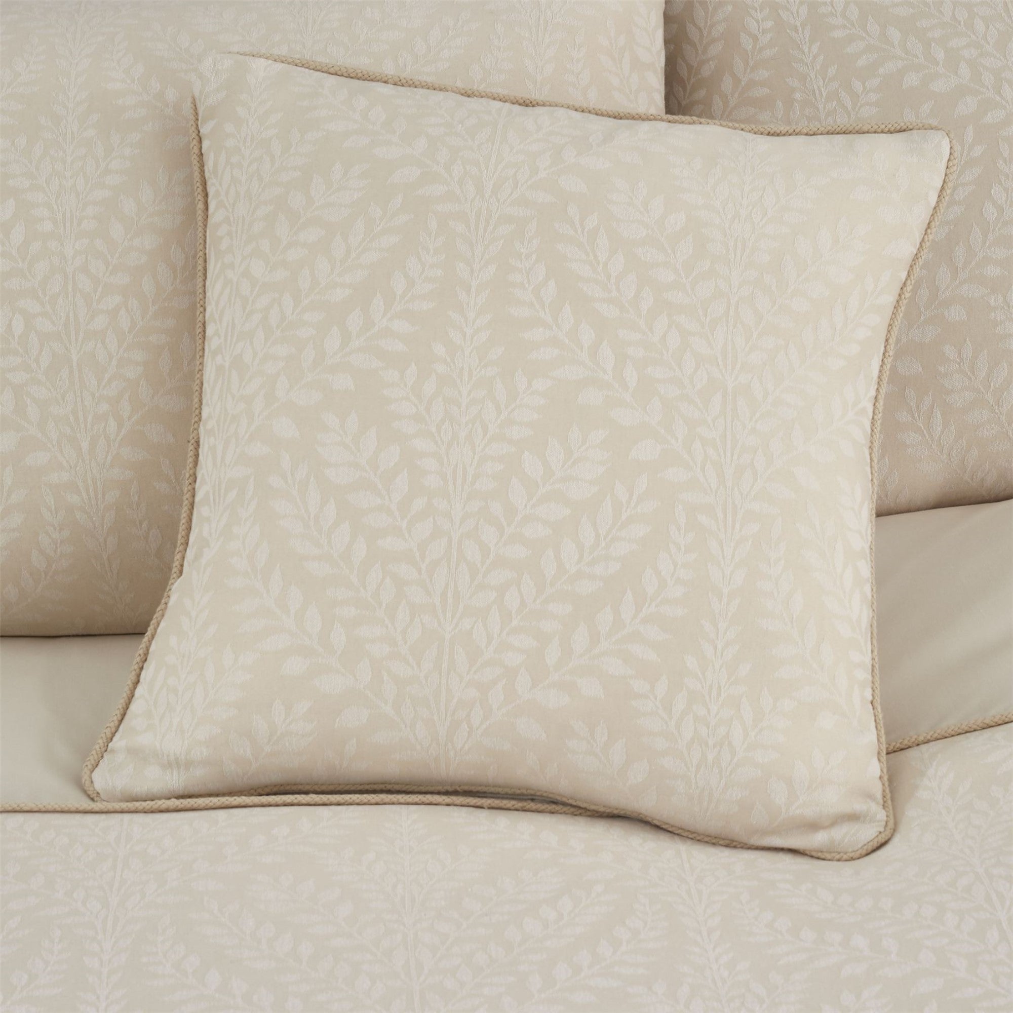 Woven Fearne Cushion Ivory