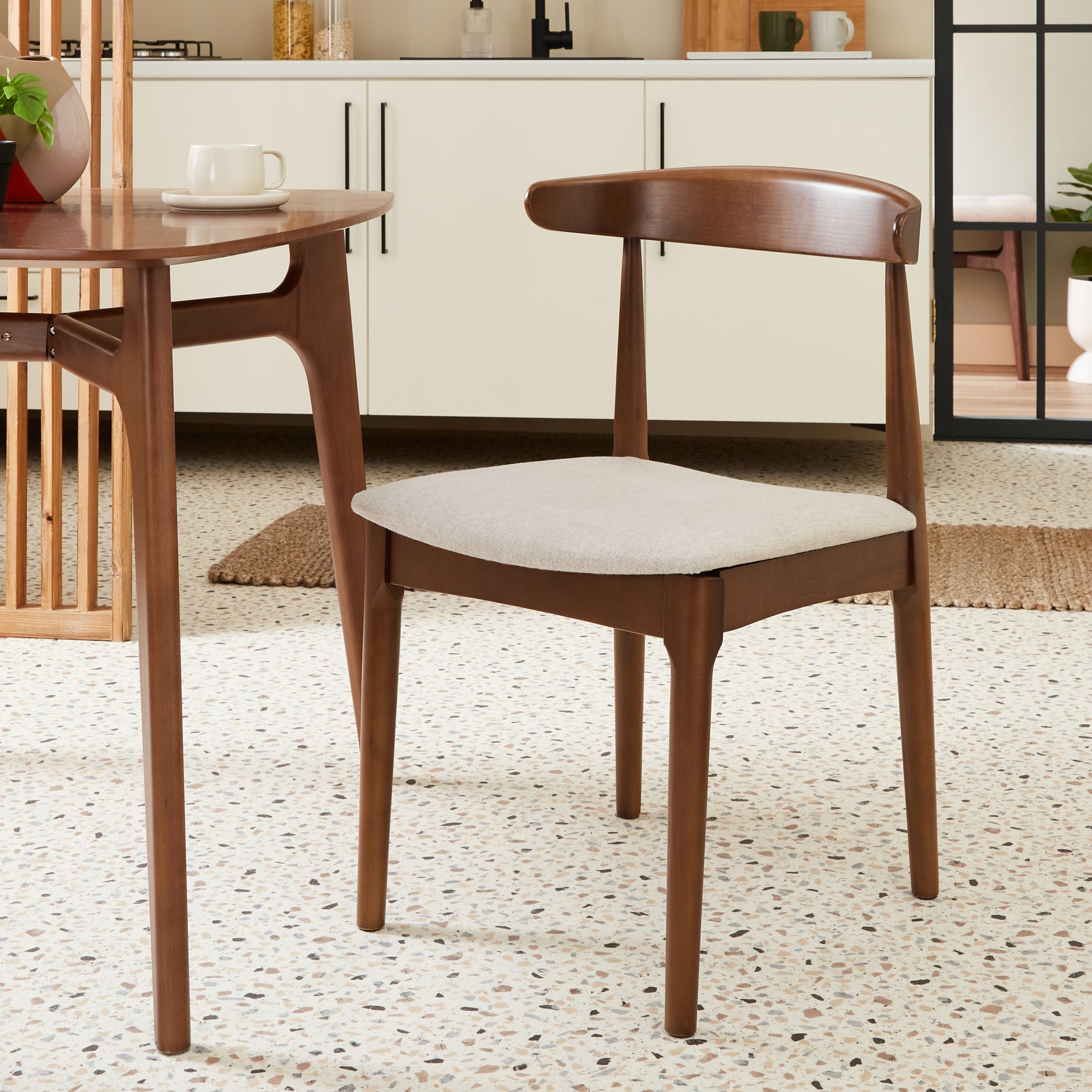 Elements Alva Dining Chair Natural Fabric Natural