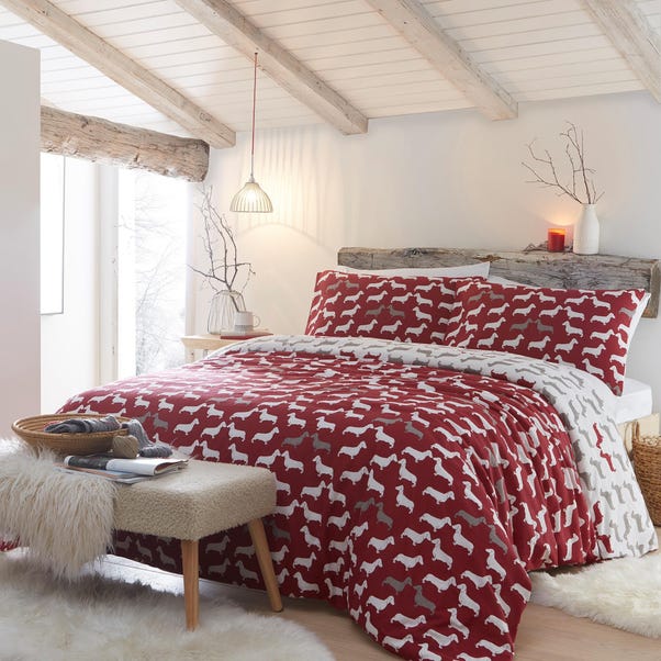 Fusion Snug Dudley Love Red Duvet Cover and Pillowcase Set image 1 of 4