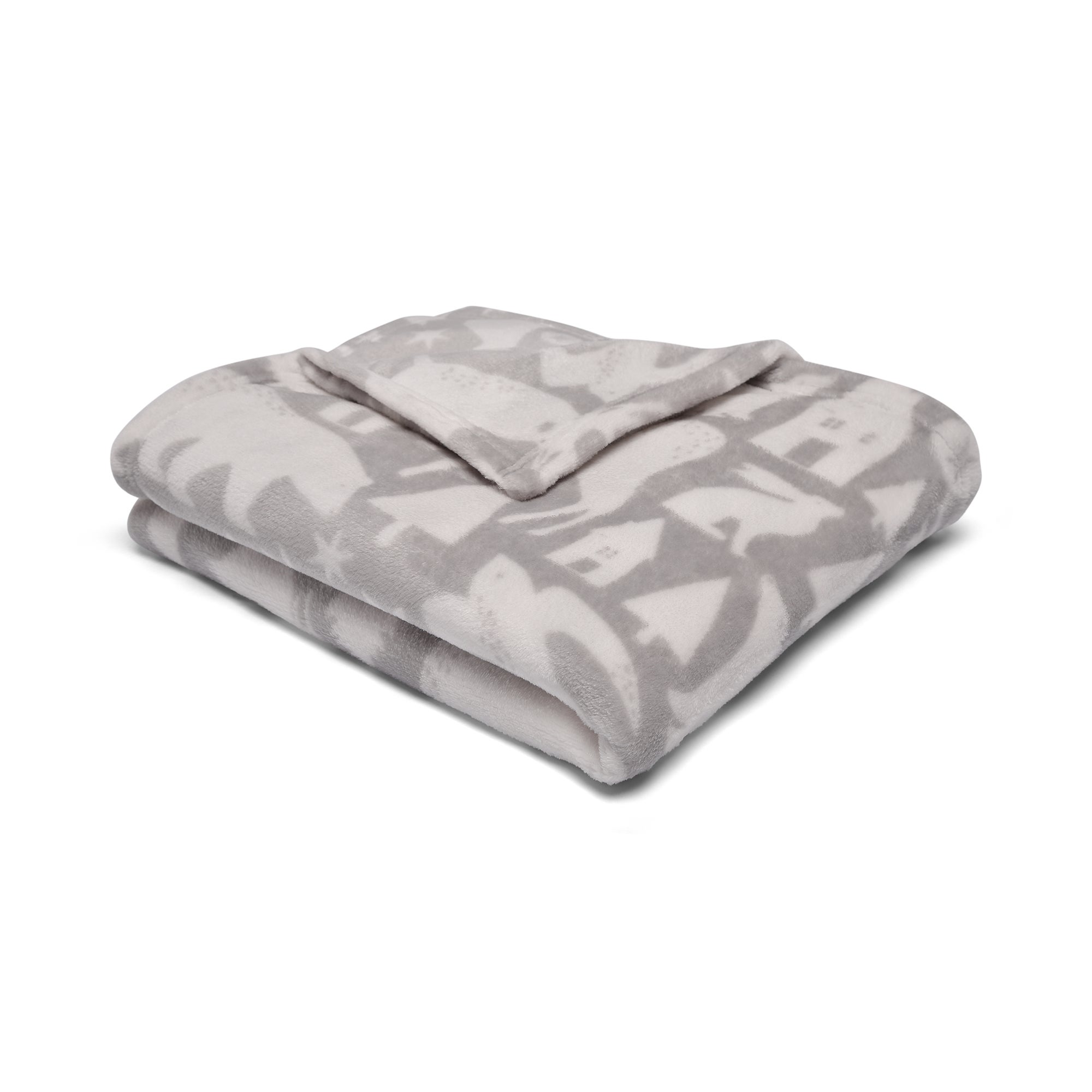 Fusion Snug Scandi Animals 120cm X 150cm Throw Grey