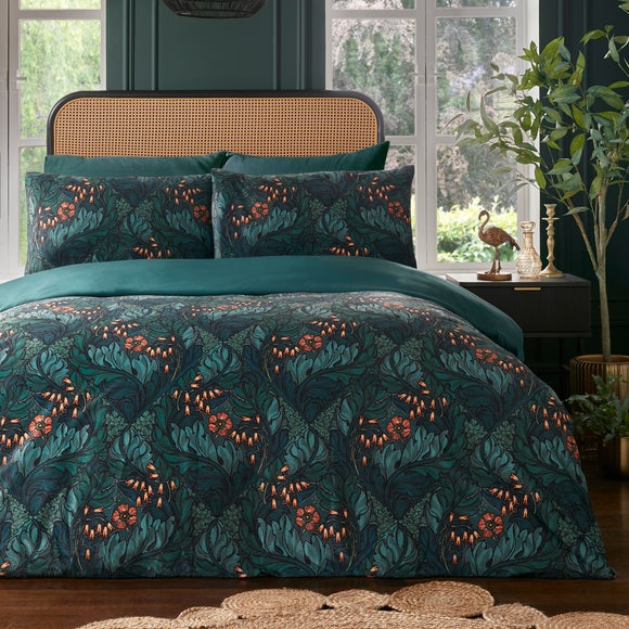 Laurence Llewelyn Bowen Rambleicious Bottle Green Duvet Cover And Pillowcase Set