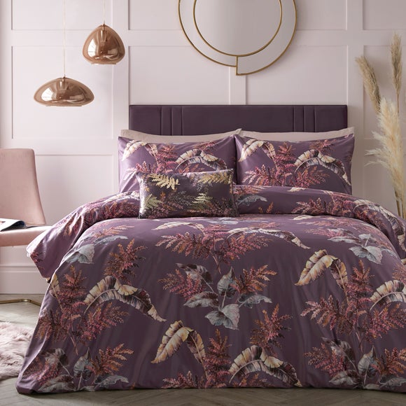 Soiree Josette Mauve Duvet Cover And Pillowcase Set